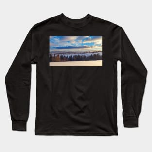 Distant Tatry mountains winter panorama Long Sleeve T-Shirt